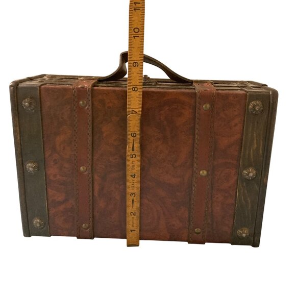 Antique Style Wood Suit Brief Case Box Decor - Picture 9 of 10